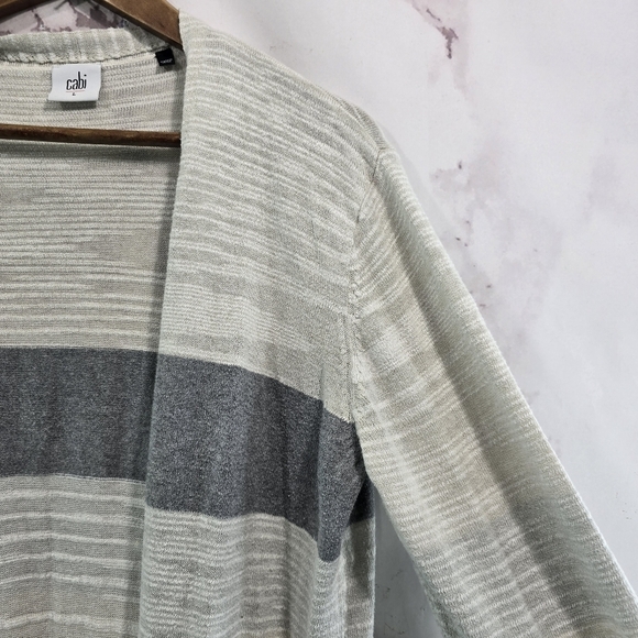 Cabi Cardigan Women Large Gray Sweater Open Front Duster Long Vineyard 5018 - Picture 11 of 12